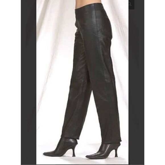 USA Bikers Dream Apparel‎ Leather Pants. Black. Size 10 Style #C503 - Picture 1 of 10